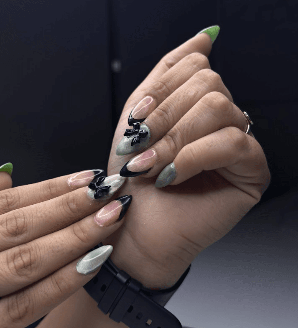Bordeaux Atelier Bridal nail art in Mumbai by Nail Enamour