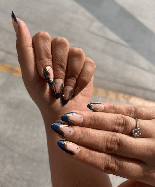 Porcelain French tip nail extensions Mumbai